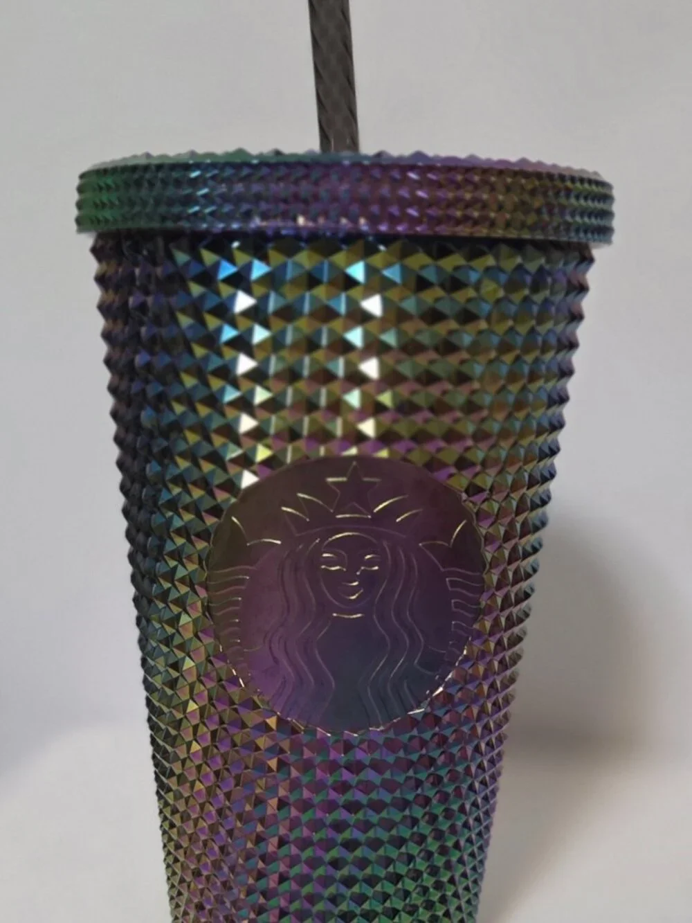 Starbucks Oil Slick Rainbow Studded Tumbler 16oz. Grande Cold Cup Ombre 2023